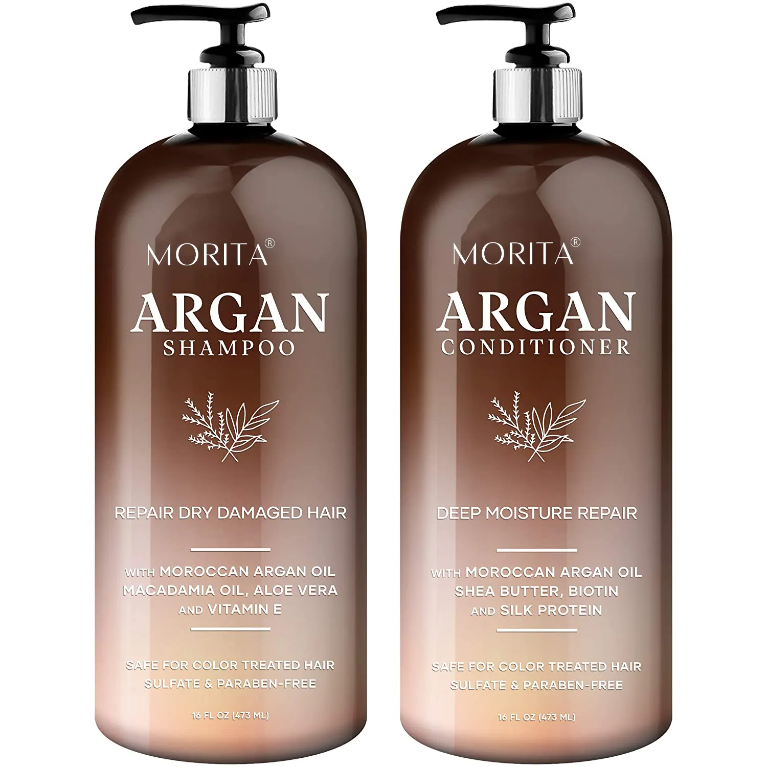 BLIW Kustom Baru Argan Oil Shampoo dan Conditioner Mengandung Vitamin E Aloe Vera Perawatan Rambut Produk Sampo Kondisioner Rambut