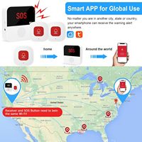 Dispositifs d'alerte de chute WiFi sans fil, bracelet SOS d'urgence pour infirmières, bouton d'appel pour aidants avec application Tuya Smart pour personnes âgées