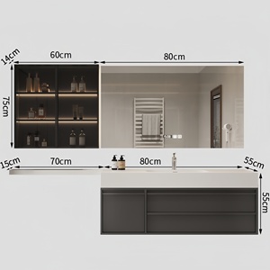 Modern Minimalist Floor Standing Solid Wood Bathroom Cabinet Combo Toilet Extended Vanity Sintered Stone Wash Basin - Product Image 6