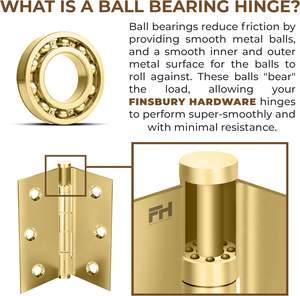 Шариковый латунный шариковый шарнир, полированный блестящий золотой Шарнир 3,5X3,5 дюймов, промышленный стальной шарнир для гостиниц - Product Image 5
