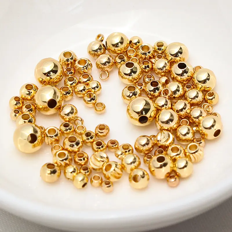 Wholesale Jewelry Making Supplies 1000pcs/bag High Quality 14K 18K Gold Plated Spacer Copper Beads
