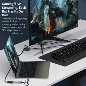 การ์ดจับภาพวิดีโอ4K 30FPS HDTV ประเภท C USB 3.0กล้องถ่ายทอดสดการเล่นเกมเครื่องบันทึกทีวีสำหรับ Mac OS OBS Xbox การประชุมทางวิดีโอ - Product Image 6