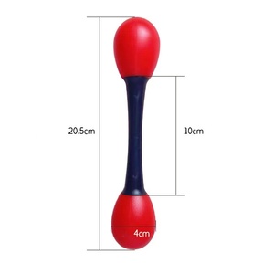 Maracas en plastique colorées à double tête Orff, pour mariage, fête, école maternelle, éducation préscolaire, instrument de musique pédagogique - Product Image 5