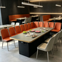 Table de barbecue commerciale Jilu pour restaurant, sans fumée, auto-purifiante, avec échappement inférieur, pour la restauration (commande en gros)