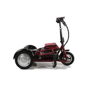 عجلة لـ 3 أطفال كهربي مع عربة أطفال دراجة للكبار بمحرك يعمل بالبنزين بثلاث عجلات خلفية وتوازن دفع الدهون