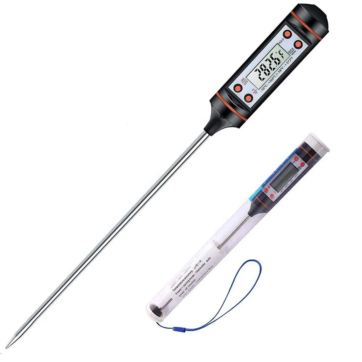 LCD digital display Fast and accurate measurable meat thermometer food thermometer kitchen thermometer with battery