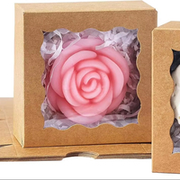 Boîtes cadeaux en papier blanc 3"x3"x1.5" avec fenêtre transparente pour savons, biscuits, chocolats, truffes et pour présenter vos friandises faites maison