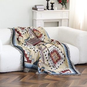 Chất lượng cao Bohemian tấm thảm sofa chăn cá nhân tùy biến thiết kế patten Logo kích thước lớn dệt Jacquard chăn - Product Image 3