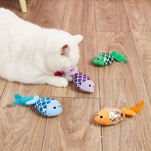 Juguete para gatos al por mayor de fábrica, pequeño pez ecológico, juguete de peluche con forma de pulpo con hierba gatera para mascotas - Product Image 1
