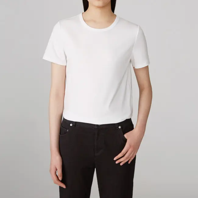 2020 Trending Products Wholesale Custom Bamboo Organic Cotton Women white T Shirts cotton t shirt 200 grams