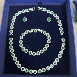 Conjunto de Joyería de Alta Calidad con Cristales de Hielo, Cadena de Tenis, Botón de Diamantes de Imitación Redondos, Collar, Pulsera y Pendientes para Mujer, Ideal para Bodas - Product Image 6