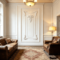 Panneau mural décoratif en MDF sculpté à motifs floraux vintage français, moulure murale décorative, panneau d'angle 3D en relief pour la décoration murale de fond