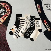 Chaussettes d'équipage tricotées à motifs drôles pour femmes avec logo de corps pour la saison de printemps en gros