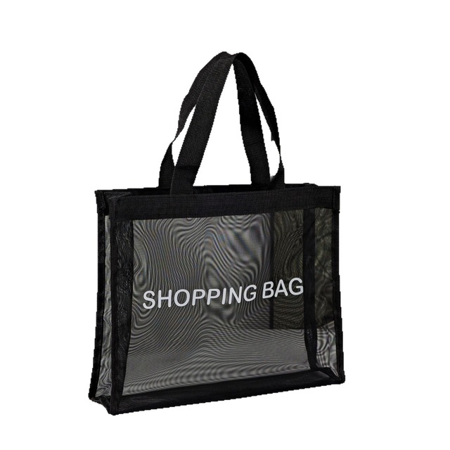 Large Reusable Mesh Beach Tote Bag Breathable Nylon Net Shopping Bag For Travel Beach And Grocery Use