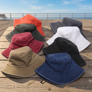 Wholesale Fashion Custom Print Embroidered Denim Casual Vintage Washed Cotton Adjustable Bucket <b>Hat</b> <b>Summer</b> Travel Unisex - Product Image 3