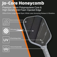 Raquette de pickleball T700 en fibre de carbone mate, épaisseur 16 mm, compétition sportive professionnelle, approuvée aux États-Unis, moulage monobloc 360°, 220 g