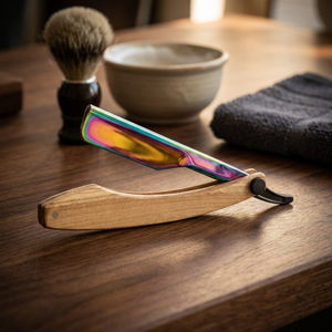 MORGANS INDUSTRIES Stainless Steel Handle Straight Razor Single <b>Blade</b> for Men <b>Barber</b> Shop Outdoor & Hotel Use - Product Image 1