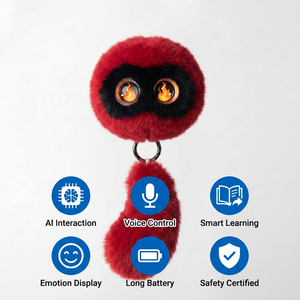 Porte-clés intelligent ChatGPT jaune soleil avec LED clignotante, support multilingue pour la communication quotidienne, ODM, vente en gros - Product Image 1