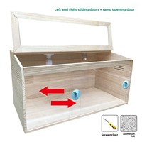 Jaula de Madera Maciza Moderna y Sencilla para Cría de Codornices, Jaula para Hámster con Doble Puerta, Calefacción y Ventilación, Hábitat para Cría en Todas las Estaciones, Diseño Paisajístico