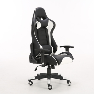 Vente en gros Chaise d'ordinateur ergonomique à mécanisme papillon Chaise de jeu de course en cuir PU blanc - Product Image 3