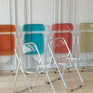 Fashionable <b>Clear</b> Colors Foldable <b>Plastic</b> <b>Chairs</b> for Restaurants Weddings Events Hotels-for Acrylic Folding <b>Chair</b> Designs - Product Image 2