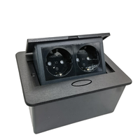 Boîte de prise pop-up noire en aluminium OEM pour table Prix usine Boîte de prise de bureau combinée modulaire de haute qualité 220V