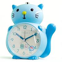 Katzen-Tischuhr Quarz Geräuschloser Melodie- oder Simulierter Glockenwecker mit Niedlichem Design für Zuhause und Kinder