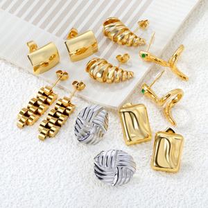 Wholesale Bulk Waterproof 18K Gold Plated Non Tarnish Hypoallergenic <b>Stud</b> <b>Earrings</b> Stainless Steel Jewelry <b>Earrings</b> for Women - Product Image 3