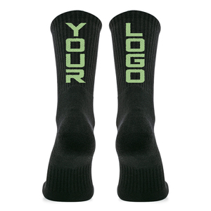 Chaussettes de sport imperméables blanches pour hommes, en coton tricoté, pour le basketball et le cyclisme, avec logo personnalisé, chaussettes habillées noires pour l'automne - Product Image 6