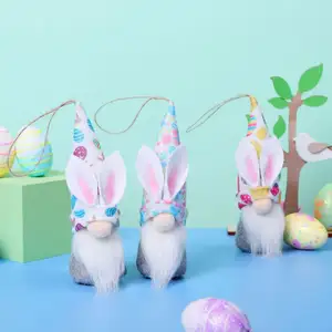 Neue Aktion Verkauf Ostern kleine süßigkeiten-Glas-Party, Dekoration gesichtslose Zwerg-Plüsch-Osternhasenpuppe