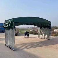 Auvent télescopique pliable de grande taille à double couche en PVC, rétractable avec roues pour abri de voiture, garage, caravane, tente