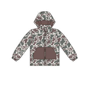 Sudadera con capucha y cremallera de manga larga para niños con estampado de camuflaje de caza personalizado, sudaderas de moda, nuevo diseño, ropa para niños al por mayor - Product Image 3
