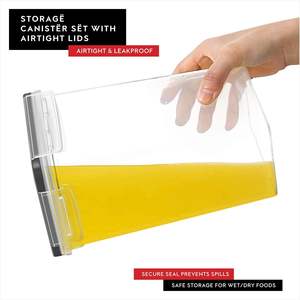 Lot de 24 grands contenants hermétiques pour céréales en PP – Organiseurs de garde-manger pour le sucre et les aliments secs - Product Image 3