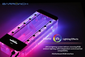 Radiatore a Liquido RGB LED Senza Ventole per Computer, Serie Barrowch Boxfish, in Acrilico, Quadrato, Intelligente, FBRE1 - Product Image 1