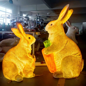 Custom Fiberglass Rabbit <b>Lights</b> for Landscape Projects Theme Parks Shopping Malls Festivals and Outdoor Attractions - Product Image 1