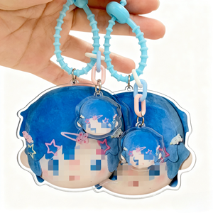 Custom Wholesale Double Sided Printed Funny Anime <b>Plastic</b> Acrylic Keychain Back Mirror <b>Key</b> <b>Chains</b> Cute Charms - Product Image 4