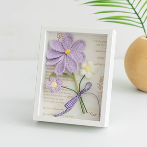 Crochet gesang hoa khung ảnh hoa nhân tạo đa cảnh hiển thị Home dest trang trí tường nghệ thuật hình ảnh khung bóng hộp - Product Image 6