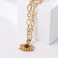 Collier ras du cou tendance pour femme en acier inoxydable avec pendentif, plaqué or antique, taille personnalisée, logo personnalisé, emballage cadeau