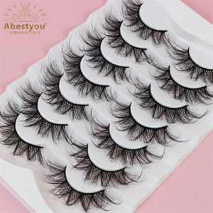 Abestyou Venta al por mayor caliente gruesa Cruz Wispy Mink Fake Long Eyelash Natural Fluffy Full Strip Faux Mink Lashes - Product Image 6