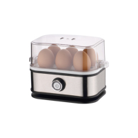 Cuiseur à œufs électrique automatique 6 œufs en acier inoxydable, simple couche, vertical, arrêt automatique, garantie 5 ans pour usage domestique et hôtelier