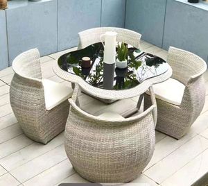 Nhà máy giá rẻ ngoài trời ghế và bàn đồ nội thất mây vườn Patio <span class=keywords><strong>Set</strong></span> vườn bộ - Product Image 2