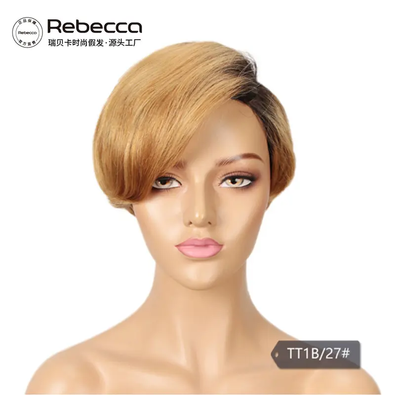 Rebecca Hot Sale 100% Virgin Human Hair Wigs 613 Blonde Lace Curved Part Wig Remy Brazilian Hair Wigs For Black Women In Stock