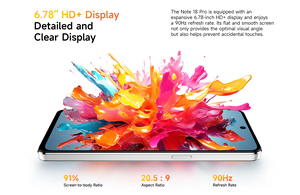 สมาร์ทโฟน <span class=keywords><strong>Ulefone</strong></span> Note <span class=keywords><strong>18</strong></span> <span class=keywords><strong>Pro</strong></span> 4G รุ่นดั้งเดิม หน้าจอ 6.78 นิ้ว แบตเตอรี่ 5450mAh ความจุ 6+256GB รองรับ NFC กล้อง 64MP ชิปเซ็ต Helio G91 ระบบปฏิบัติการ Android 14 - Product Image 5