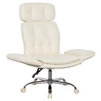 Chaise de bureau de direction contemporaine de luxe en cuir PU, pivotante à 360 degrés avec accoudoirs réglables pour bureau à domicile