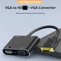 Convertidor VGA a HDTV 4 en 1, 1080P 60Hz, Divisor VGA Chapado en Oro con Audio, Carcasa de Aluminio para PC, Laptop, Monitor, TV, Proyector