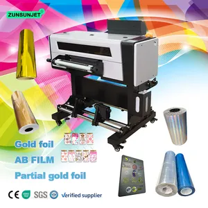 ZUNSUNJET digital bronceado A2 Uv Dtf impresora rollo a rollo Uv Dtf Foil impresora 420 42Cm todo en uno para pequeñas empresas