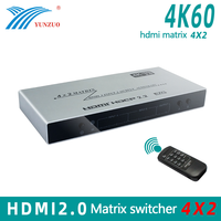 4K x 2K 3D 4 entradas 2 salidas HDMI Matrix 4x2 Video Switcher Soporte 1080P HDMI 4 en 2 salidas HDMI Splitter con control remoto