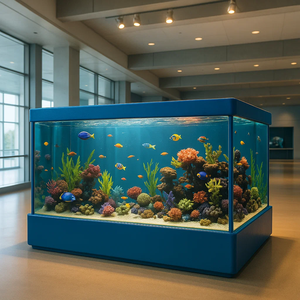 Modern White <b>Glass</b> Fish <b>Tank</b> Super Large for Saltwater Corals for Outdoor Living 220 Volt Enhanced Design Fiberglass Plastic - Product Image 5