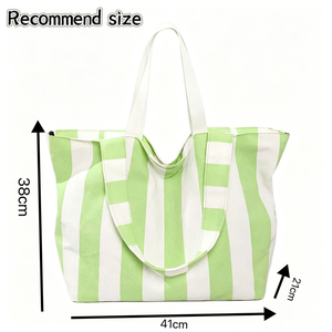 Wholesale Fashion Multi Color Letter Canvas <b>Tote</b> Bag Durable Wrinkle Resistant Rope Handle Shopper Bag with Inner Pocket - Product Image 2