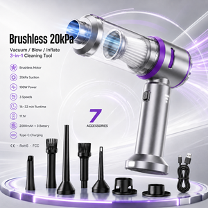 20kPa Brushless Cordless Handheld <b>Vacuum</b> Cleaner 3-in-1 <b>Portable</b> Mini Car <b>Vacuum</b> Air Duster Blower Inflator Home Office Auto - Product Image 1